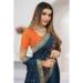 Picture of Shapely Georgette Midnight Blue Saree