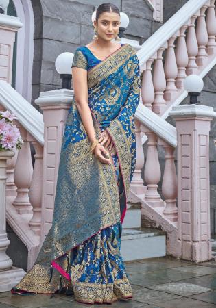 Picture of Wonderful Silk Midnight Blue Saree