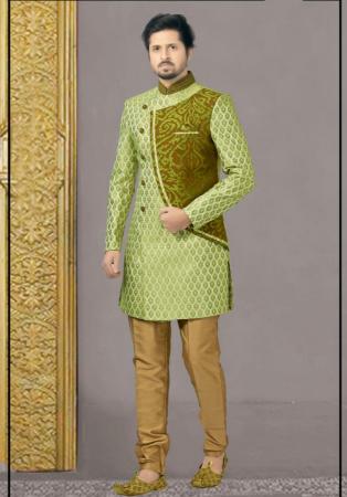 Picture of Gorgeous Silk Tan Sherwani