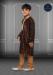 Picture of Graceful Silk Dark Olive Green Kids Kurta Pyjama