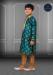 Picture of Ravishing Silk Teal Kids Kurta Pyjama