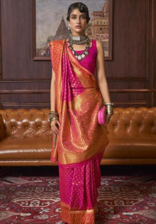 Picture of Delightful Silk Indian Red Saree