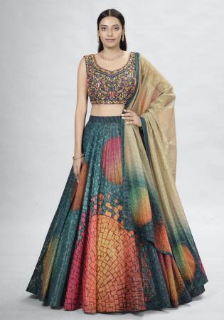 Picture of Graceful Silk Dark Slate Grey Lehenga Choli