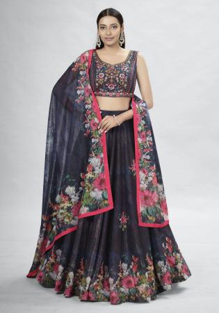 Picture of Ravishing Silk Black Lehenga Choli