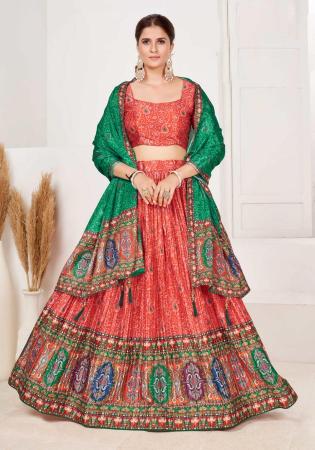 Picture of Gorgeous Satin Brown Lehenga Choli