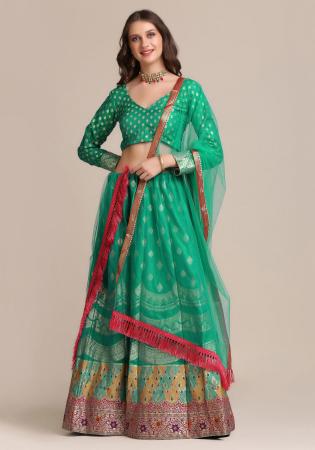 Picture of Enticing Silk Teal Lehenga Choli