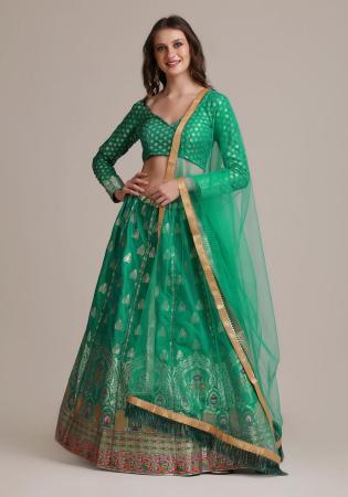 Picture of Ideal Silk Teal Lehenga Choli