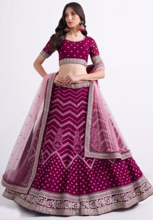 Picture of Resplendent Net Brown Lehenga Choli