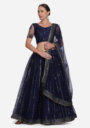 Picture of Magnificent Silk Dark Slate Grey Lehenga Choli