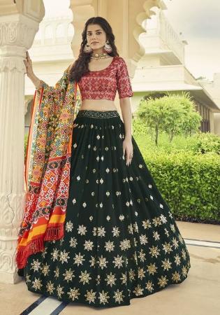 Picture of Georgette & Silk Dark Slate Grey Lehenga Choli