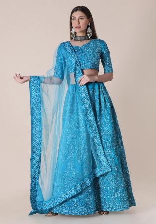 Picture of Pretty Silk Cadet Blue Lehenga Choli