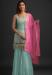 Picture of Georgette Dark Sea Green Straight Cut Salwar Kameez