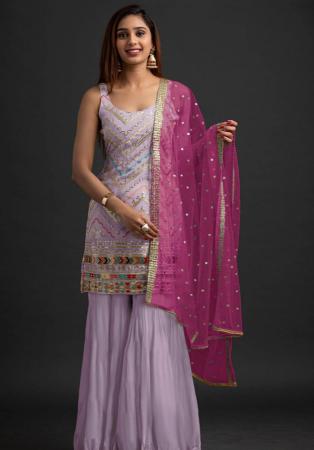 Picture of Splendid Georgette Thistle Straight Cut Salwar Kameez