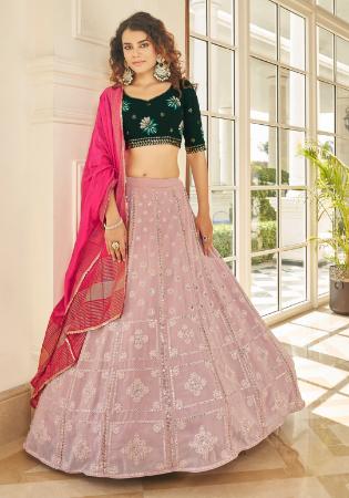 Picture of Stunning Georgette Deep Pink Lehenga Choli