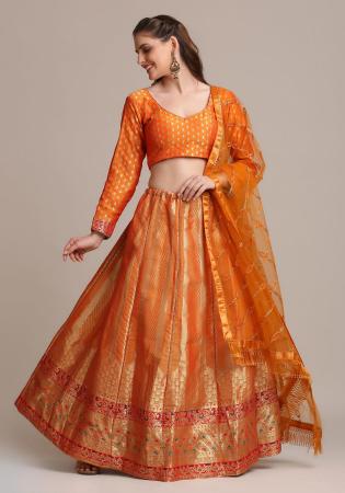 Picture of Ravishing Silk Chocolate Lehenga Choli