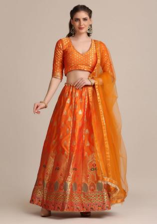 Picture of Appealing Silk Chocolate Lehenga Choli