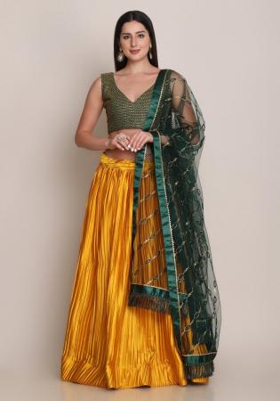 Picture of Sightly Net & Silk Chocolate Lehenga Choli