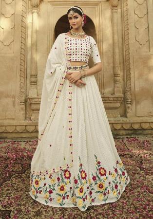 Picture of Elegant Georgette Off White Lehenga Choli