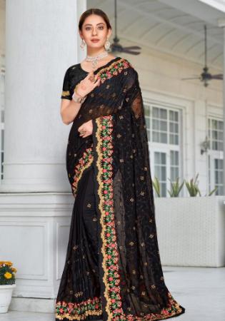 Picture of Appealing Georgette Black Saree