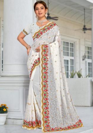 Picture of Fascinating Georgette White Saree