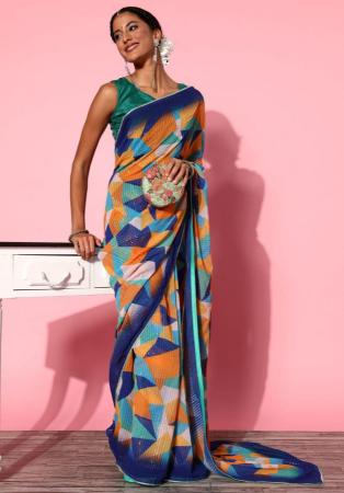 Picture of Magnificent Silk Cadet Blue Saree