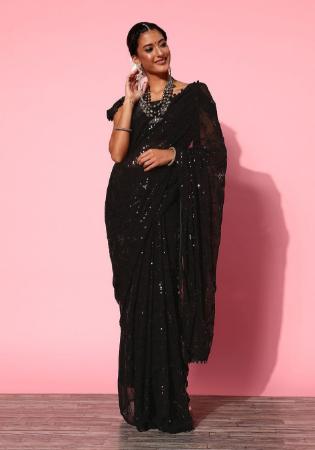 Picture of Amazing Silk Black Saree