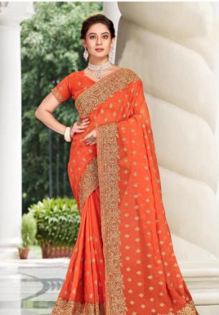 Picture of Sublime Georgette Tomato Saree