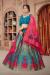 Picture of Stunning Georgette & Silk Dark Cyan Lehenga Choli