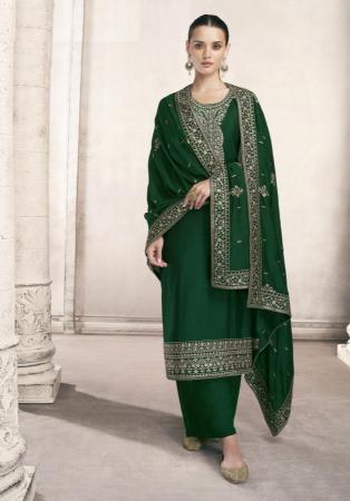 Picture of Silk Dark Slate Grey Straight Cut Salwar Kameez