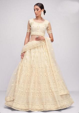 Picture of Good Looking Net Beige Lehenga Choli