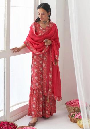 Picture of Graceful Synthetic Crimson Readymade Salwar Kameez