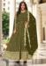 Picture of Georgette Dark Olive Green Straight Cut Salwar Kameez