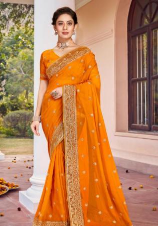 Picture of Bewitching Georgette Dark Orange Saree