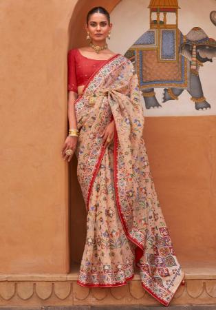 Picture of Fascinating Brasso Tan Saree