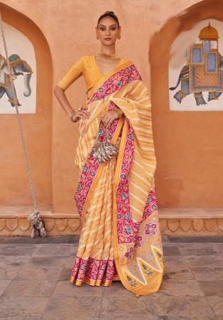 Picture of Amazing Brasso Sandy Brown Saree