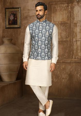 Picture of Sightly Silk Beige Kurtas