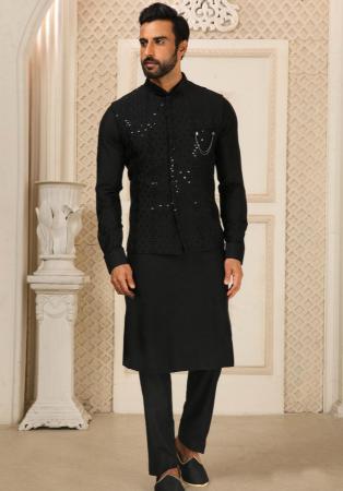 Picture of Bewitching Silk Black Kurtas