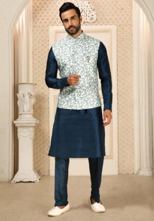 Picture of Beauteous Silk Dark Slate Blue Kurtas