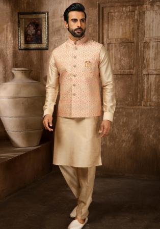 Picture of Grand Silk Dark Khaki Kurtas