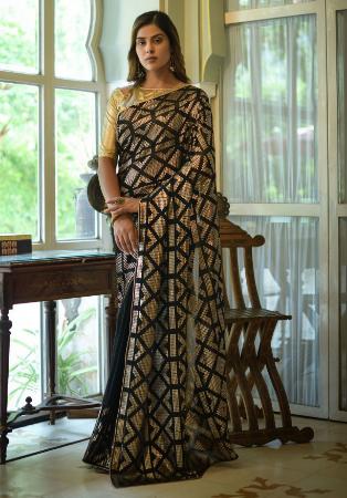 Picture of Amazing Georgette Black Saree