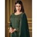 Picture of Silk Dark Olive Green Straight Cut Salwar Kameez