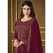 Picture of Superb Silk Saddle Brown Straight Cut Salwar Kameez