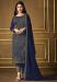 Picture of Silk Dark Slate Grey Straight Cut Salwar Kameez