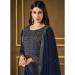 Picture of Silk Dark Slate Grey Straight Cut Salwar Kameez