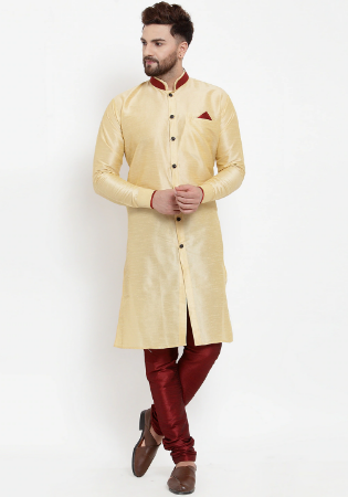 Picture of Grand Silk Tan Kurtas