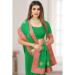 Picture of Well Formed Georgette Forest Green Saree