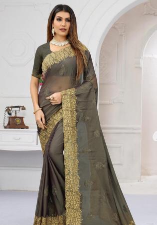 Picture of Graceful Georgette Dim Gray Saree