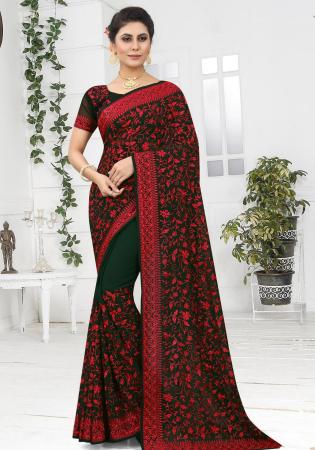 Picture of Sublime Georgette Dark Slate Grey Saree