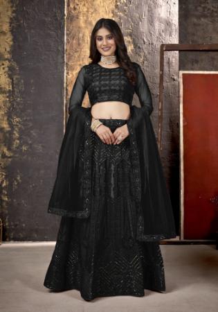 Picture of Excellent Net Black Lehenga Choli