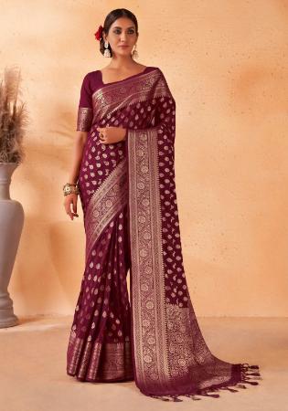 Picture of Beauteous Georgette Brown Saree